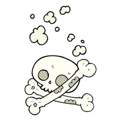 comic book style cartoon old pile of bones
