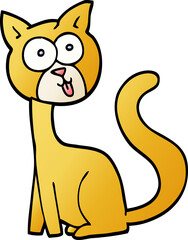 funny vector gradient illustration cartoon cat