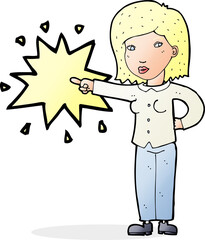 cartoon woman accusing