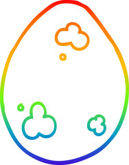 rainbow gradient line drawing cartoon egg