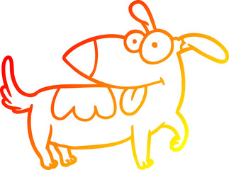 warm gradient line drawing happy dog