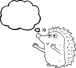 thought bubble cartoon cute hedgehog