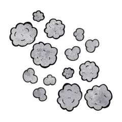 Raamstickers textured cartoon smoke clouds © lineartestpilot