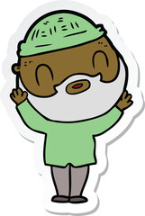 sticker of a cartoon bearded man