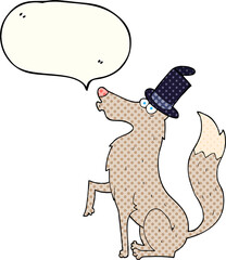 comic book speech bubble cartoon wolf