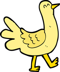 cartoon walking bird