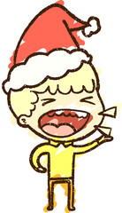 Christmas Singer Chalk Drawing