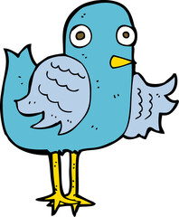 cartoon bird waving wing
