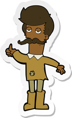 sticker of a cartoon old man in poor clothes