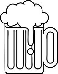 black line tattoo of a beer tankard