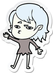 sticker of a cartoon vampire girl