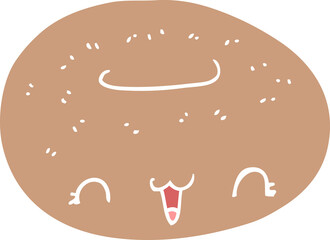 cute flat color style cartoon donut