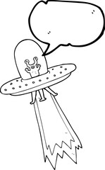 speech bubble cartoon flying saucer