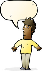 cartoon surprised man with speech bubble