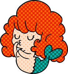 cartoon of cute kawaii mermaid girl