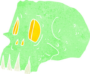 cartoon spooky skull