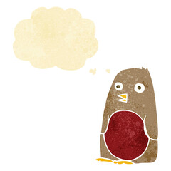 cartoon robin with thought bubble