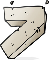 cartoon stone number seven