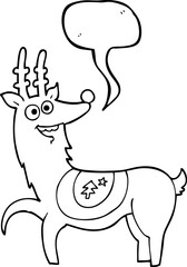 speech bubble cartoon christmas reindeer