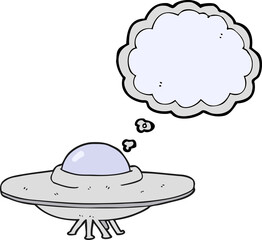thought bubble cartoon flying saucer
