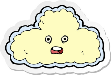 sticker of a cartoon cloud symbol