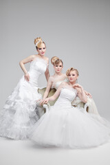 three blonde brides