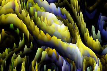 Obraz premium Visually three dimensional attractive backdrop suitable in layouts on art, illustration and design. Digital flowers series