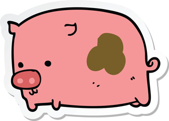 sticker of a cartoon pig