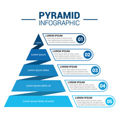 Pyramid Infographic, funnel pyramid business infographic with 4 charts. Template can be edited, recolored, editable. EPS Vector	