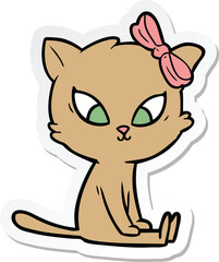 sticker of a cartoon cat