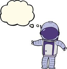 cartoon astronaut with thought bubble