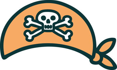 tattoo style icon of a pirate head scarf
