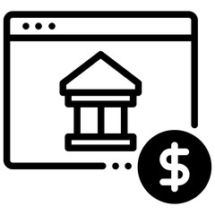 Online banking and financial transactions icon