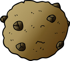 cartoon doodle chocolate chip cookie
