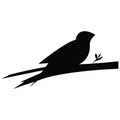silhouette of a bird black color abstract illustration sparrow animal