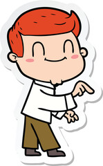 sticker of a cartoon friendly man