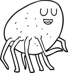 black and white cartoon tick