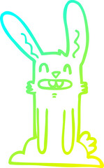 cold gradient line drawing cartoon rabbit