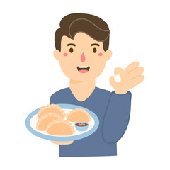 man selling risoles jajanan pasar