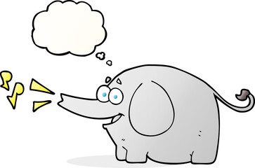 thought bubble cartoon trumpeting elephant