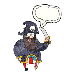 speech bubble textured cartoon pirate captain