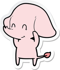 Obraz premium sticker of a cute cartoon elephant