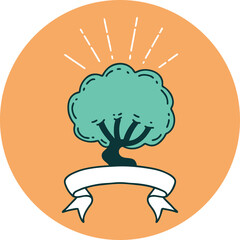 icon of tattoo style tree