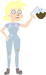 too much coffee flat color illustration of a cartoon