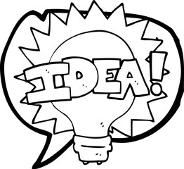 speech bubble cartoon idea light bulb symbol
