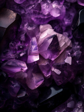 Purple amethyst crystal closeup 