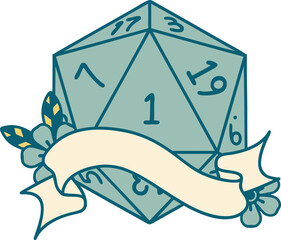 natural one d20 dice roll illustration