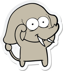 sticker of a happy cartoon elephant