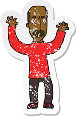 retro distressed sticker of a cartoon angry dad