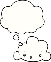 cute cartoon cloud and thought bubble